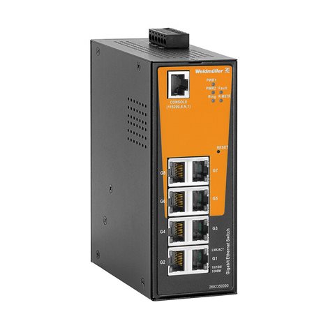 IE-SW-AL08M-8GT Síťový spínač, řízený, Gigabit Ethernet, Počet portů: 8x RJ45, IP30, -40 °C...75 °C