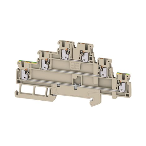 A3T 1.5 FT-FT-PE Průchozí svorka, Vícevrstvá modulární svorka, PUSH IN, 1.5 mm², 500 V, 15 A, Tmavě 