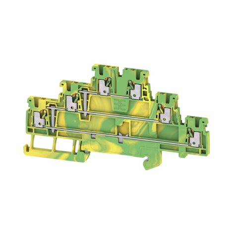 A3T 1.5 PE Zemnicí svorka, Vícevrstvá modulární svorka, PUSH IN, 1.5 mm², zelená / žlutá