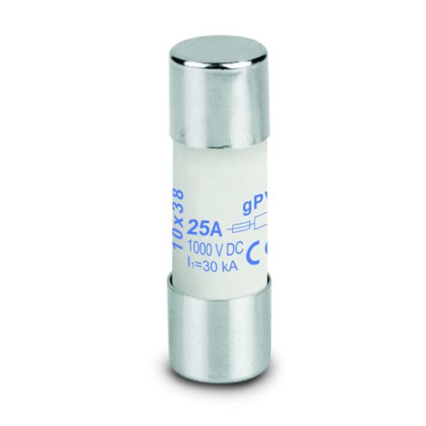 FUSE 10X38 25A 1000 VDC GPV S Fotovoltaika, Kazetová pojistka, 1000 V, 10x38, gPV, 25 A