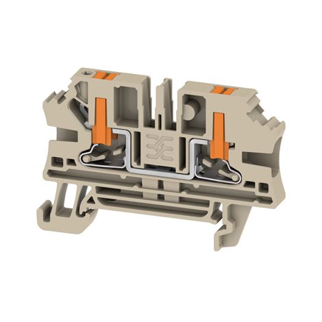 AL2C 4 Průchozí svorkovnice, PUSH IN, Tmavě béžová, 4 mm², 32 A, 1000 V