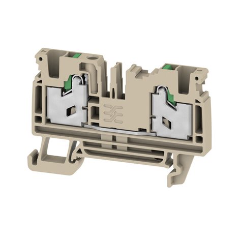 S2C 4 Průchozí svorkovnice, SNAP IN, Tmavě béžová, 4 mm², 32 A, 1000 V, Počet připojení: 2
