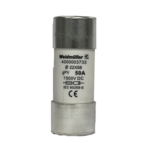 FUSE WSFL 22X58 50A 1K5V GPV Fotovoltaika, Kazetová pojistka, 1500 V, 22x58, gPV, 50 A