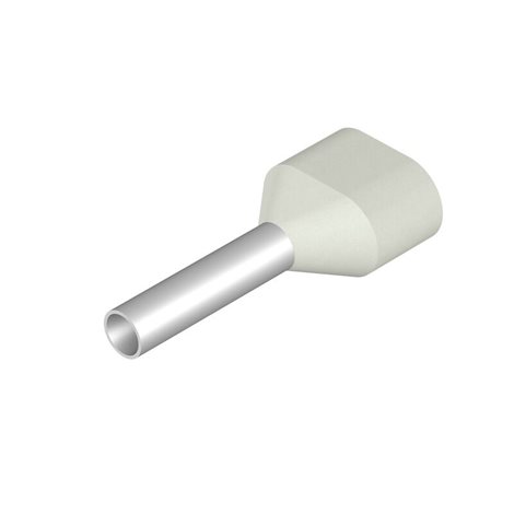 H0,75/14 ZH W vodič a dutinka, Dvojitá koncovka, 11 mm, 8 mm, Bílá
