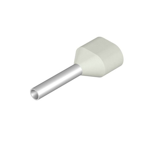 H0,5/14D ZH W Vodič a dutinka, dvojitá koncovka, 11 mm, 8 mm, Bílá