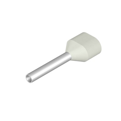 H0,5/16D ZH W Vodič a dutinka, dvojitá koncovka, 13 mm, 10 mm, Bílá