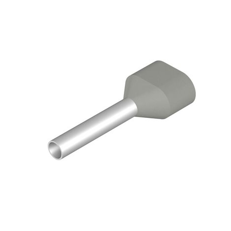 H0,75/16D ZH GR vodič a dutinka, Dvojitá koncovka, 13 mm, 10 mm, Šedá