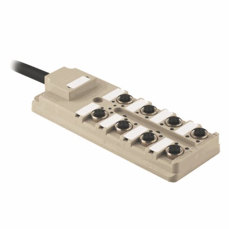 SAI-8-F 4P PUR 10M Pasivní rozvaděč senzor / aktor, M12, Pevná kabelová verze, 10 m, Ano