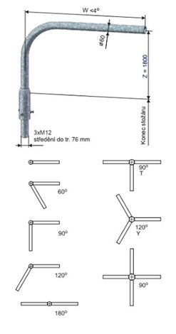 Výložník G 2-2000/90 Z obloukový
