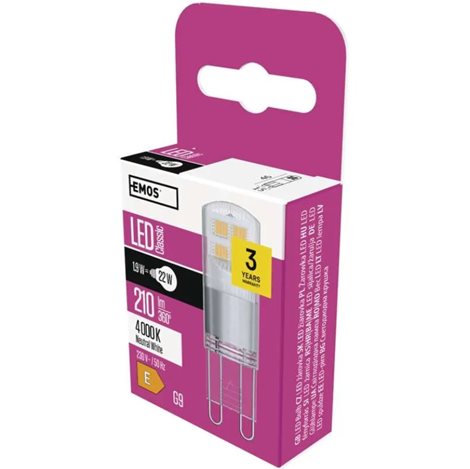 ZQ9527 LED CLS JC 1,9W(21W) 210lm G9 NW 1