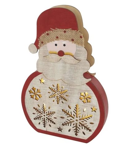 DCWW24 5LED XMAS  WOOD SANTA 2AAA WW 1