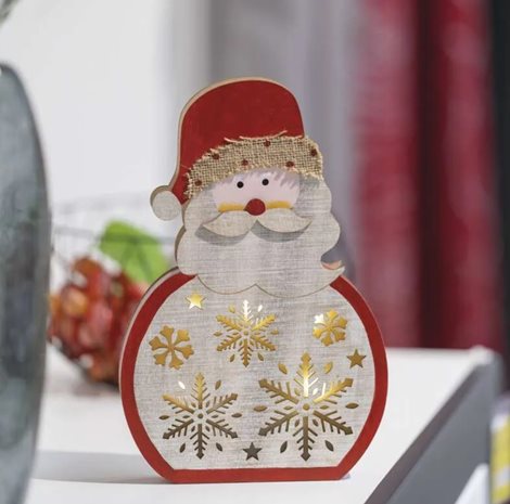 DCWW24 5LED XMAS  WOOD SANTA 2AAA WW 2