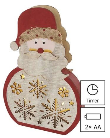 DCWW24 5LED XMAS  WOOD SANTA 2AAA WW 3