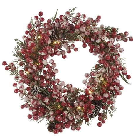 DCTW18 20LED XMAS WREATH DECO 2AA WW 1