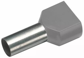 187741 Izolovaná dvojitá dutinka Cu 2 x 4/12 mm, šedá (100 ks)