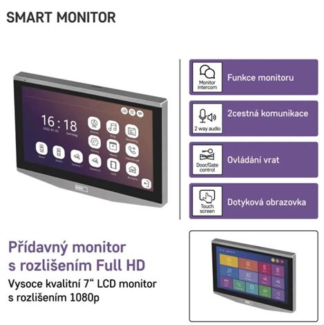 H4021 GoSmart Přídavný monitor IP-750B domácího videotelefonu IP-750A 5