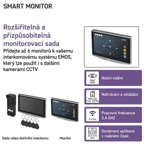 H4021 GoSmart Přídavný monitor IP-750B domácího videotelefonu IP-750A 6