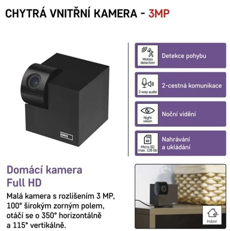 H4061 GOSMART IP KAMERA VNITŘNÍ IP-110 CUBEv2 3MPx 4