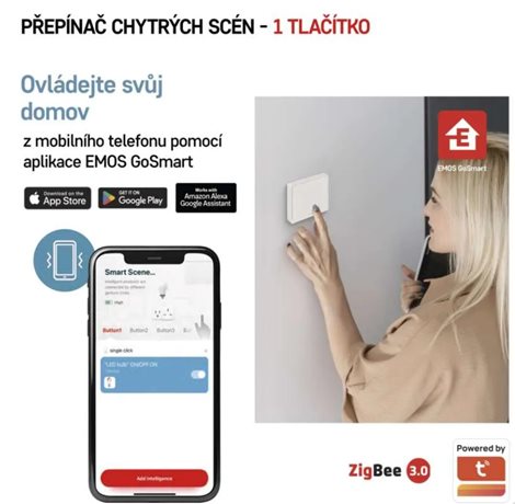 H5011 GOSMART SCÉNICKÝ VYPÍNAČ 1TL IP-2001ZW ZIGBEE 3