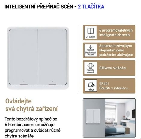 H5012 GOSMART SCÉNICKÝ VYPÍNAČ 2TL IP-2002ZW ZIGBEE 5