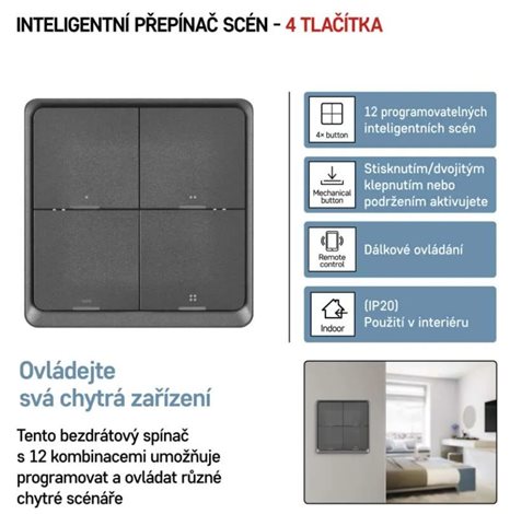 H5016 GOSMART SCÉNICKÝ VYPÍNAČ 4TL IP-2004ZB ZIGBEE 5