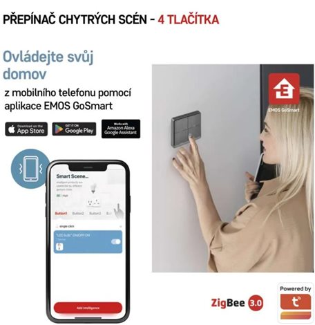 H5016 GOSMART SCÉNICKÝ VYPÍNAČ 4TL IP-2004ZB ZIGBEE 6