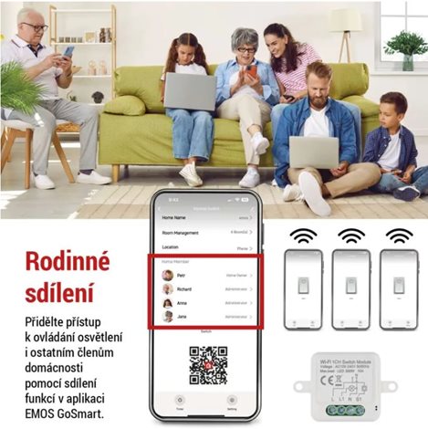H5105 GOSMART MODUL SPÍNACÍ 1CH LN IP-2101SW WIFI 5