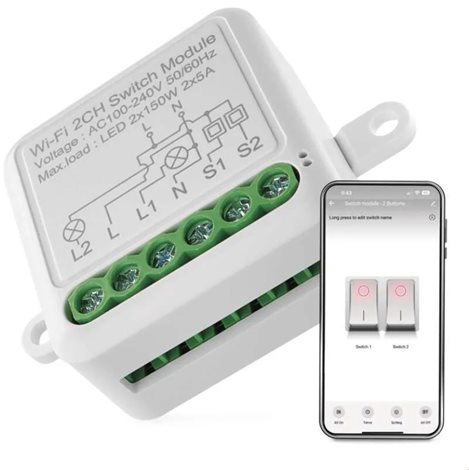 H5106 GOSMART MODUL SPÍNACÍ 2CH LN IP-2102SW WIFI 1