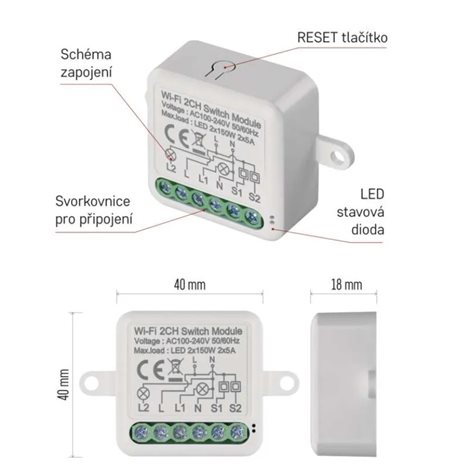H5106 GOSMART MODUL SPÍNACÍ 2CH LN IP-2102SW WIFI 2