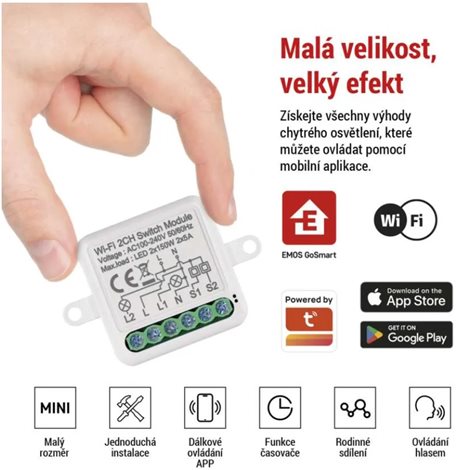 H5106 GOSMART MODUL SPÍNACÍ 2CH LN IP-2102SW WIFI 4
