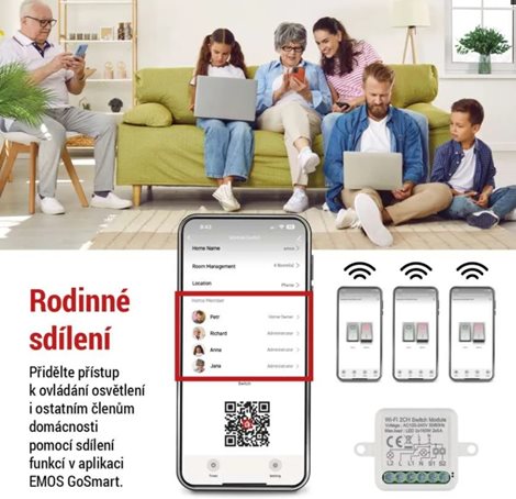 H5106 GOSMART MODUL SPÍNACÍ 2CH LN IP-2102SW WIFI 5