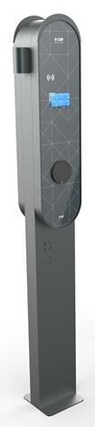 Dobíjecí stanice e:car COLUMN double zásuvka PREMIUM AFIR 2×22kW(Antracit stripes) 1