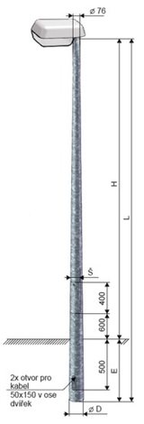 Stožár FLERET STK 76/80/3 Z kuželový
