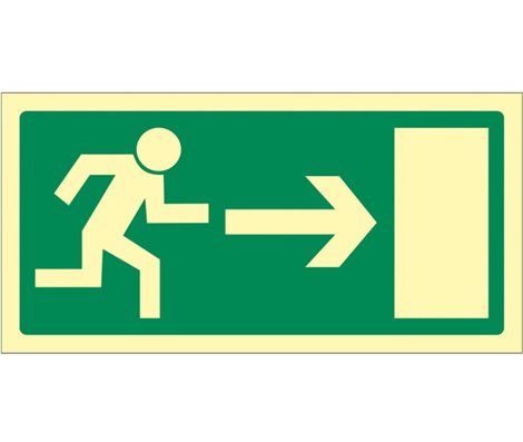 Samolepka FLZ01 30x15cm Únikový východ vpravo