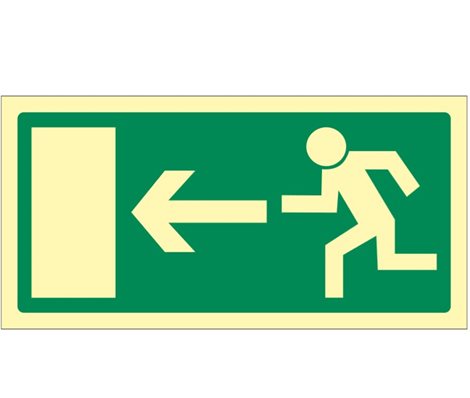 Samolepka FLZ02 30x15cm Únikový východ vlevo