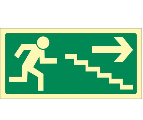 Samolepka FLZ07 30x15cm Únikové schodiště vpravo dolů