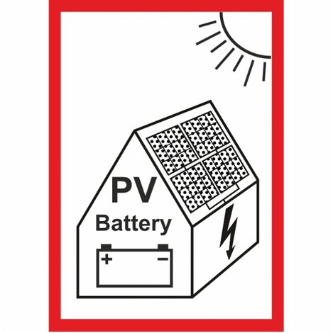 Samolepka FVE03 A5 PV + baterie symbol na fotovoltaiku