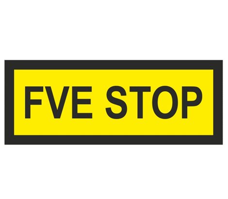Samolepka FVE09 7,5x2,5cm FVE STOP