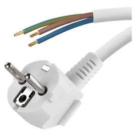 FLEXO šnůra H05VV-F 3G0,75 3m, vidlice úhlová, bílá
