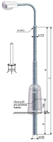 Výložník J 2-2000/60 Z obloukový 1