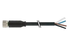 7000-08061-6210500 M8 F přímý/volný konec PUR/PVC-OB 4x0,25mm2, černý