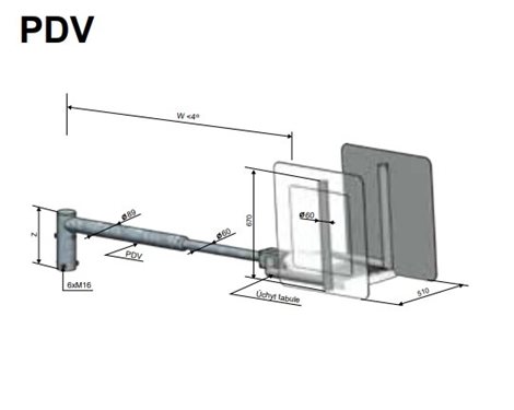 Výložník PDV 1-2000/ Z bez přírub