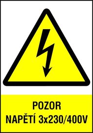 Samolepka-Pozor napětí 3x400/230V A4
