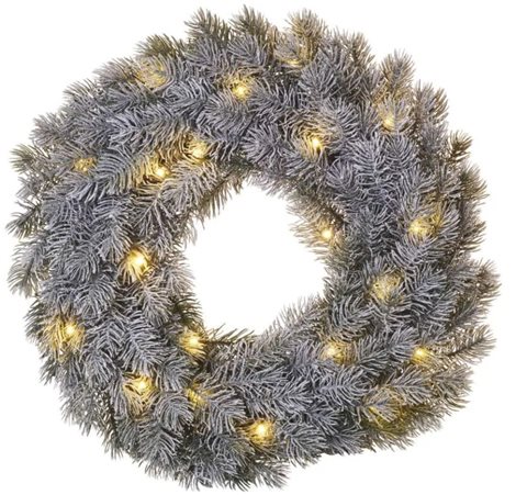 DCTW15 20LED XMAS WREATH DECO SNOW 2AA WW 1