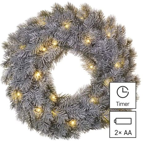 DCTW15 20LED XMAS WREATH DECO SNOW 2AA WW 5