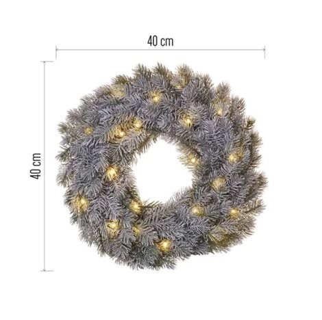 DCTW15 20LED XMAS WREATH DECO SNOW 2AA WW 7