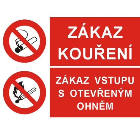 Tabulka STM A4 Zákaz kouření!/Zákaz vstupu s otevřeným ohněm!