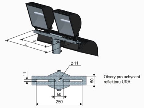 Výložník URA 3/89 reflektorový 1