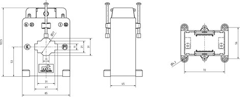 TRAFO MĚŘ. CLA 2.1 400/5 5VA 0,5S průvlečné 40x10/pr. 27mm + CEJCHOVÁNÍ + 4x příchytka pro ČEZ 2