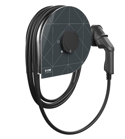 Wallbox e:car WALL double kabel / zásuvka SMART 2×22kW(Antracit stripes, Stand. délka 5m) 1